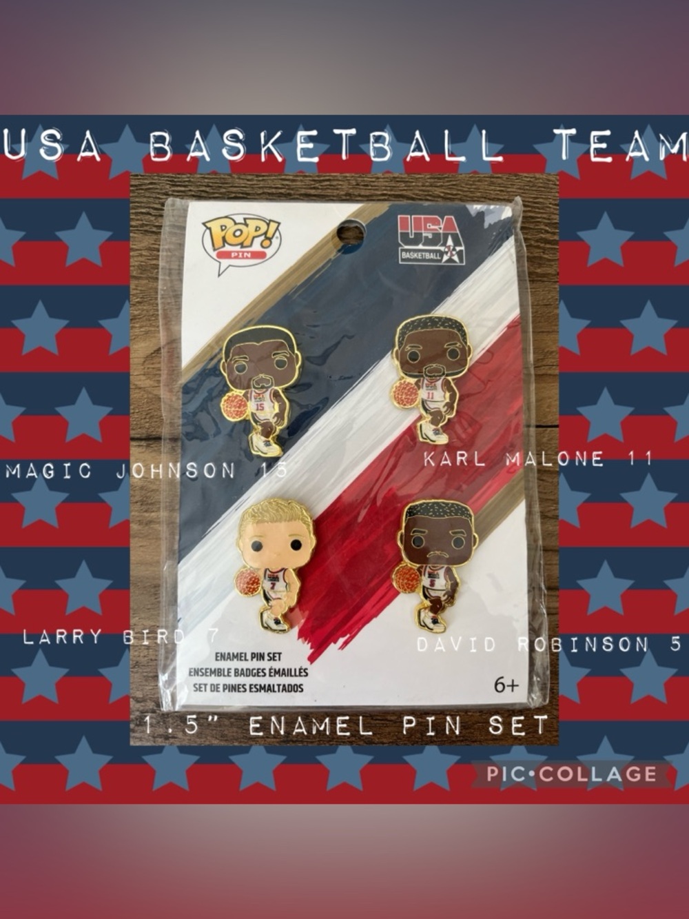 Funko Pop! 1992 USA Men’s Olympic Basketball Team 1.5” Enamel Pin Set